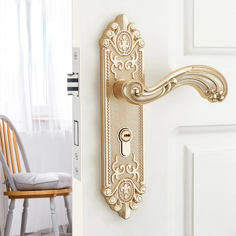Furniture Hardware Lock - Poignée de porte intérieure silencieuse européenne,