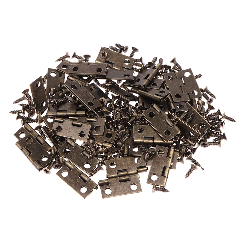 Furniture Hardware Gold - Charnières + 200 vis en fer,