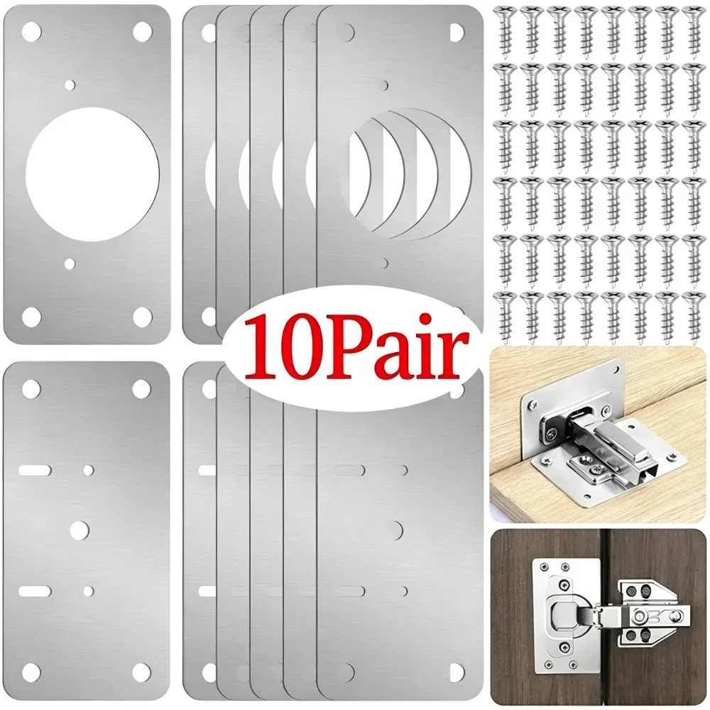 Furniture Hardware Fixing Screws - 10/1 Paires de Plaques de Réparation