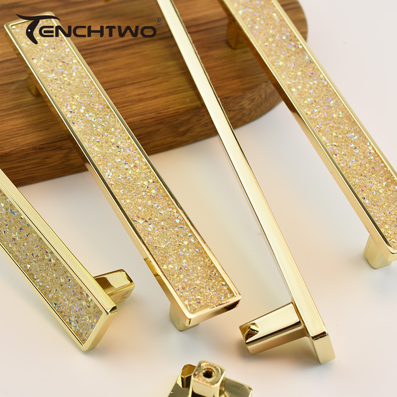 Cristal doré poignée diamant a - Furniture Hardware Gold avis et prix